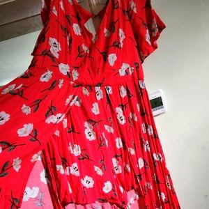 Torris Red Floral Romper Dress sz 18